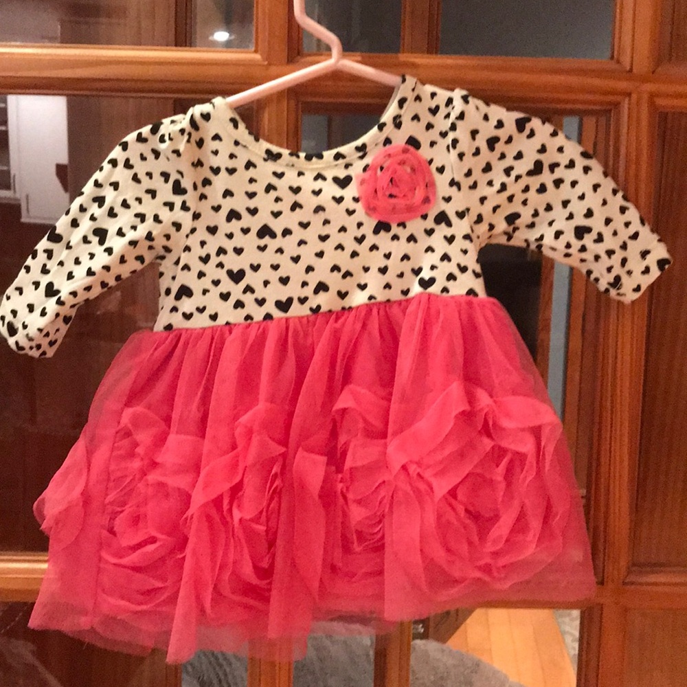 Baby girl heart Valentine Day Dress with headband